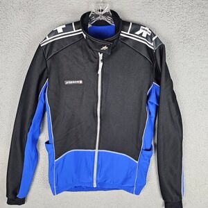 Assos Cycling Jacket Mens TIR Blue Black Proline Full Zip Fleece Lined Swiss